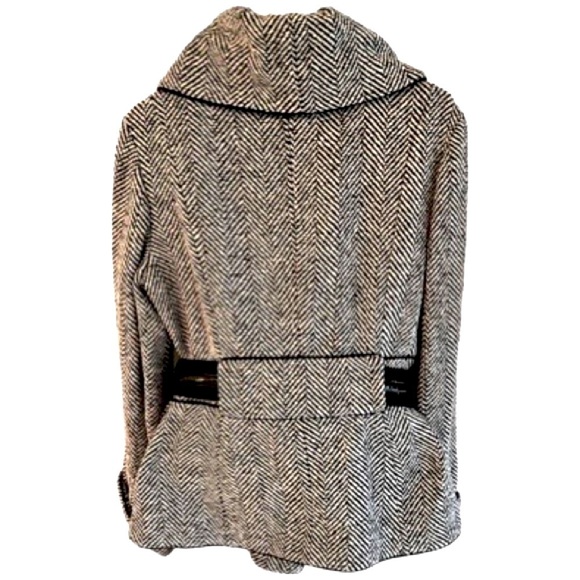 Adorable Betsey Johnson Herringbone Tweed Car Coat - Size 14 - Picture 4 of 11